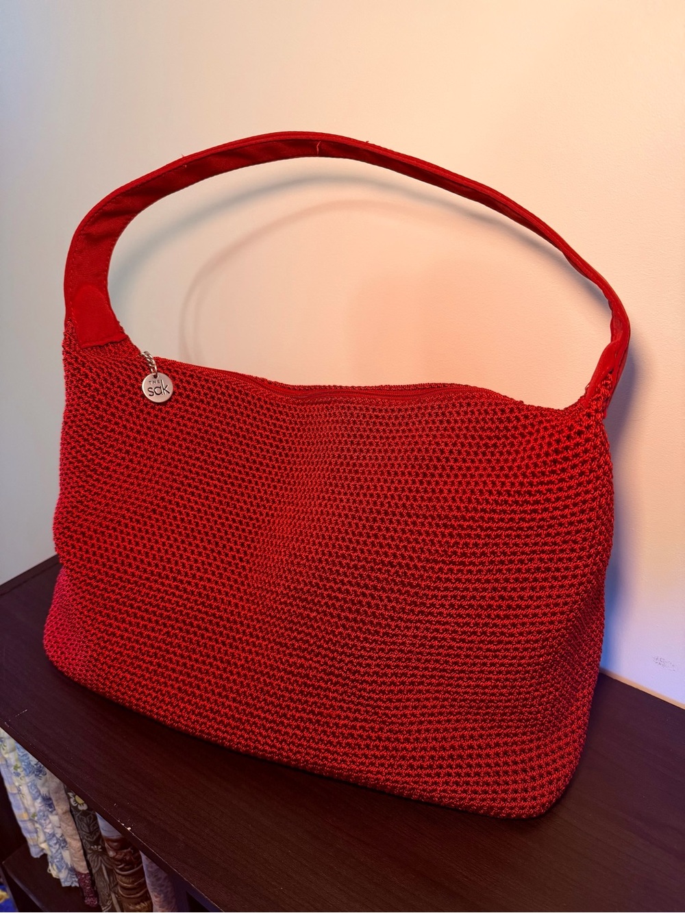 The Sak Red Crochet Shoulder Bag - Picture 3 of 6